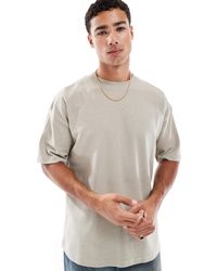 Brave Soul - T-shirt oversize à col montant - taupe - Lyst