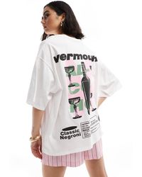 ASOS - Oversized T-shirt With Vermouth Drink Back Graphic - Lyst