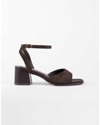 New Look - Faux Suede Block Heeled Sandals - Lyst
