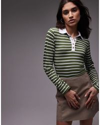 TOPSHOP - – kurz geschnittenes, langärmliges rugby-oberteil aus jersey - Lyst