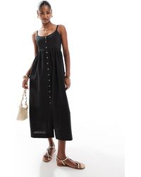 Brave Soul - – geknöpftes träger-midikleid - Lyst
