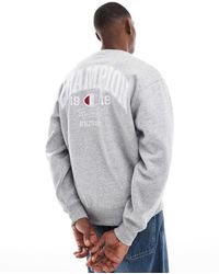 Champion - Sudadera Con Cuello Redondo Y Estampado De Estilo Universitario En La Espalda De - Lyst