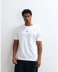 BOSS - Hugo Boss Relaxed-Fit T-Shirt Met Kleine Print - Lyst