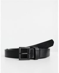 ASOS - Smart Faux Leather Skinny Belt With Matte Buckle - Lyst