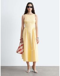 & Other Stories - Rich Cotton Volume Waist Hem Midi Dress - Lyst