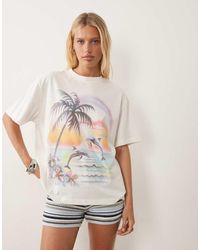 ASOS - Oversized T-shirt With Airbrushed Dolphin Graphic - Lyst