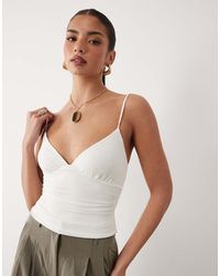 Oh Polly - Modal V-neck Ruched Cami Top - Lyst