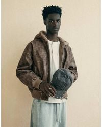 Bershka - Reversible Faux Fur Hooded Jacket - Lyst