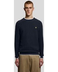 Lyle & Scott - Tipped Pique Knitted Crew Neck Jumper - Lyst