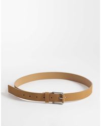 ASOS - Premium Nubuck Smart Belt With Wrapped End Silver Buckle - Lyst