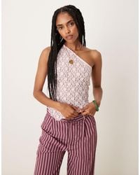 ASOS - – asymmetrisches, transparentes oberteil aus baby spitze mit one-shoulder-träger - Lyst