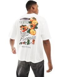 ASOS - T-shirt oversize bianca con stampa di pomodori sul retro - Lyst