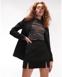TOPSHOP - Tailored Side Split Mini Skirt - Lyst