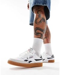 Reebok - Zapatillas De Deporte Blancas Y Negras Con Suela De Goma Club C Revenge Vintage De - Lyst