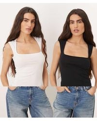 JJXX - 2 Pack Square Neck Top - Lyst