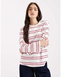 Pieces - Oversized Rugby Stripe Long Sleeve T-shirt - Lyst