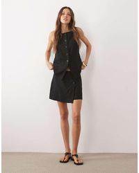 New Look - Linen Blend Wrap Skort - Lyst