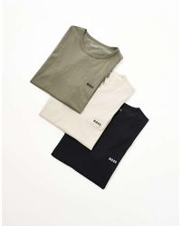 BOSS - Pack De 3 Camisetas De Varios Colores De - Lyst