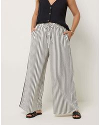 Yours Clothing - Stripe Paper Bag Waist Trousers - Lyst