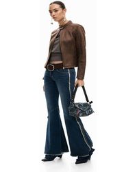 Desigual - Frayed Flare Jeans - Lyst