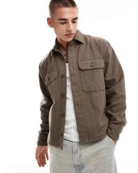 Abercrombie & Fitch - Dobby Flannel Overshirt - Lyst