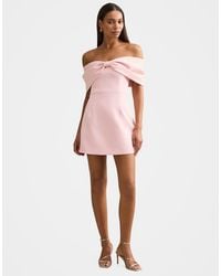 Forever New - Bandeau Oversized Bow Structured Mini Dress - Lyst