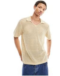 Native Youth - Pointelle Cotton Knitted Polo Top - Lyst