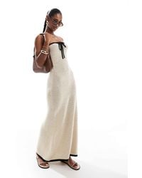 4th & Reckless - Contrast Edge Tie Front Crochet Beach Maxi Dress - Lyst