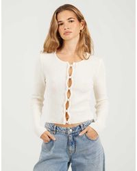 Brave Soul - Ribbed Long Sleeve Button Down Cardigan - Lyst