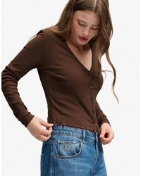 Superdry - – athletic – basic-strickjacke aus pointelle - Lyst