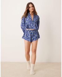 Free People - Printed Satin Pajama Set - Lyst
