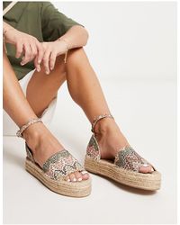 South Beach - Crochet Flatform Espadrille Sandals - Lyst