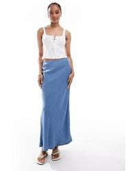 ONLY - Chambray Maxi Skirt - Lyst