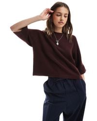 ONLY - Cropped Knitted T-Shirt - Lyst