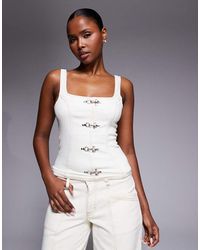 Liquor N Poker - Denim Corset Co-ord With Buckle Detail - Lyst