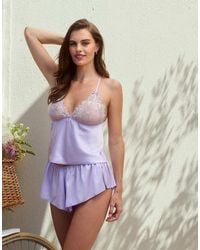 Boux Avenue - Heather Short Cami Set Satin Embroidered Top And Shorts Pj - Lyst