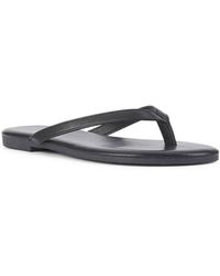 SEQWL Wide Fit - Flip-Flops Minimalist Flat Thong Sandals Leather Look Finish - Lyst