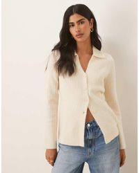ASOS - Aansluitend Gebreid Overhemd Met Lange Pasvorm - Lyst