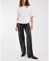 Vero Moda - Tessa High Waist Wide Leg Faux Leather Trouser - Lyst