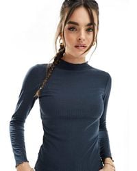 ONLY - Lettuce Edge High Neck Ribbed Top - Lyst