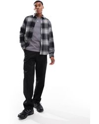 Only & Sons - Camisa Negra Y Gris A Cuadros Buffalo De -Negro - Lyst