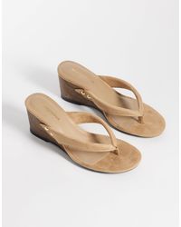 Glamorous - Toe Thong Wedge Sandals - Lyst