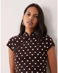 Miss Selfridge - Knit Mandarin Collar Top - Lyst