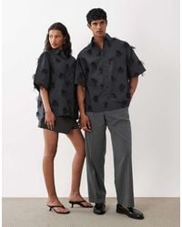 Sister Jane - Nilsson Cotton Mesh Bow Detail Boxy Short Sleeve Shirt - Lyst
