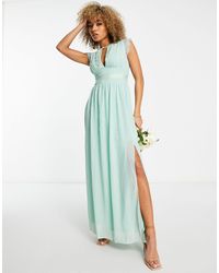 TFNC London - Bridesmaids Chiffon Maxi Dress With Lace Detail - Lyst