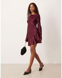 ASOS - Satin Drop Waist Mini Dress - Lyst
