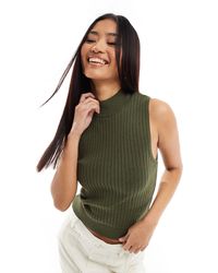 Pimkie - Knitted High Neck Sleeveless Top - Lyst