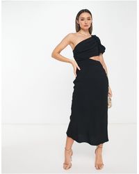 ASOS - Washed One Shoulder Maxi Dress With Cut Out Side Waist Detail - Lyst