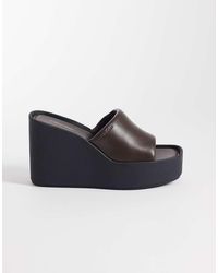 Calvin Klein - Jeans Leather Wedge Mule Sandal - Lyst