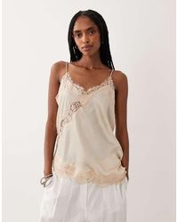 Jdy - Asymmetric Cami Top With Lace Edge - Lyst
